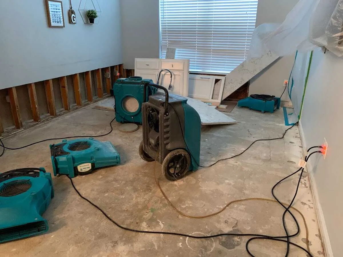 Dehumidifier in flood-cut room for Water Extraction & Removal in Belleville